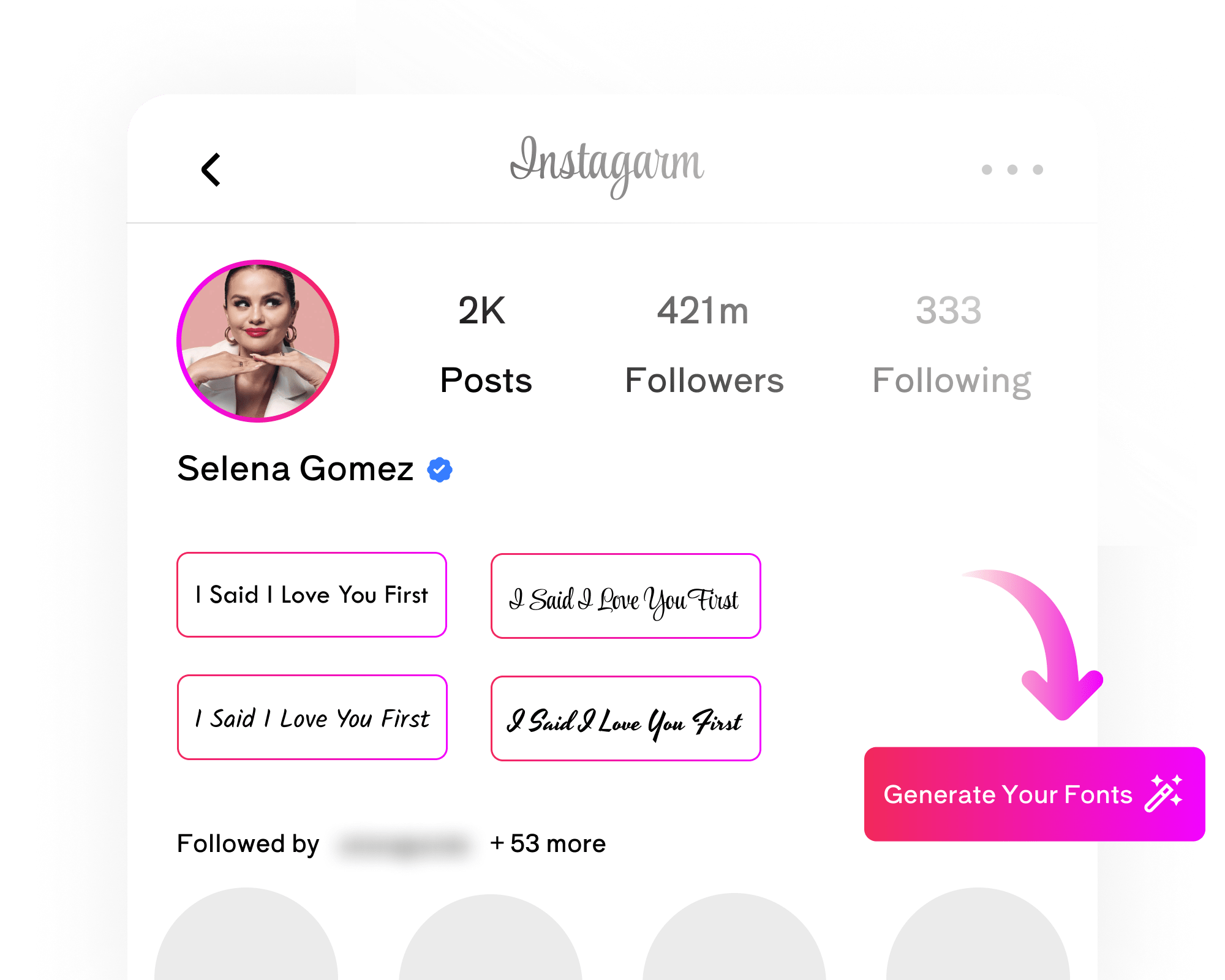 Generator czcionek Instagram