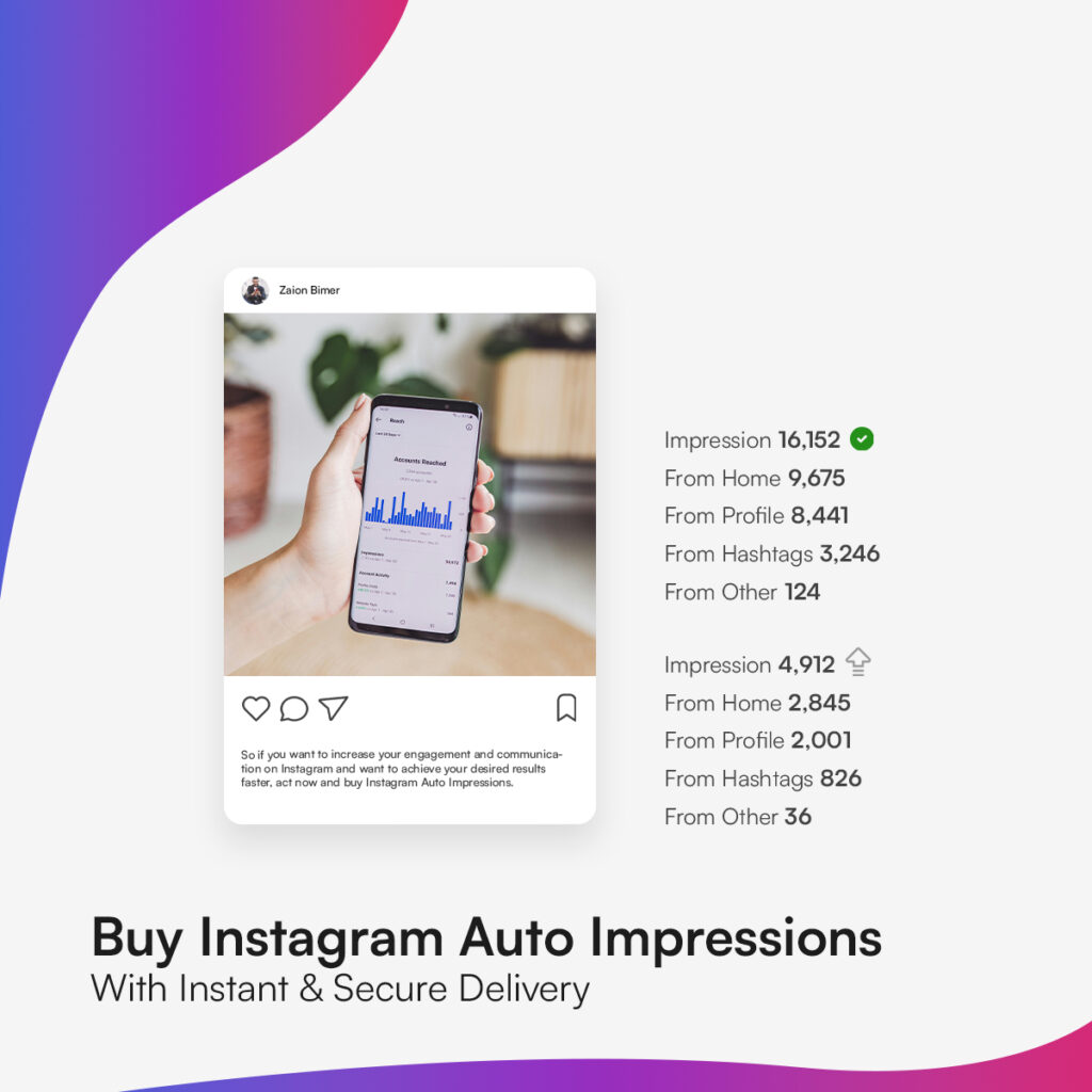 Kjøp Instagram Auto Inntrykk med Umiddelbar og Sikker Levering