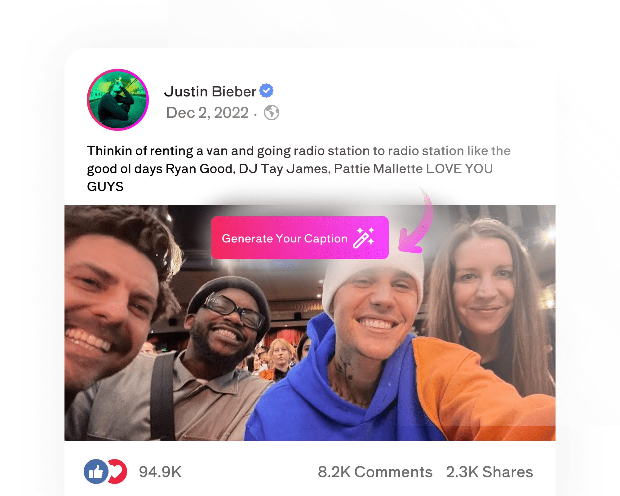Facebook Caption Generator