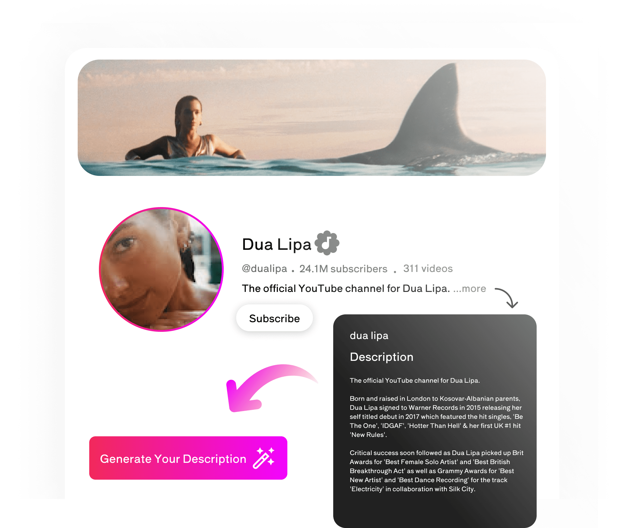 Gerador de Bio para Youtube