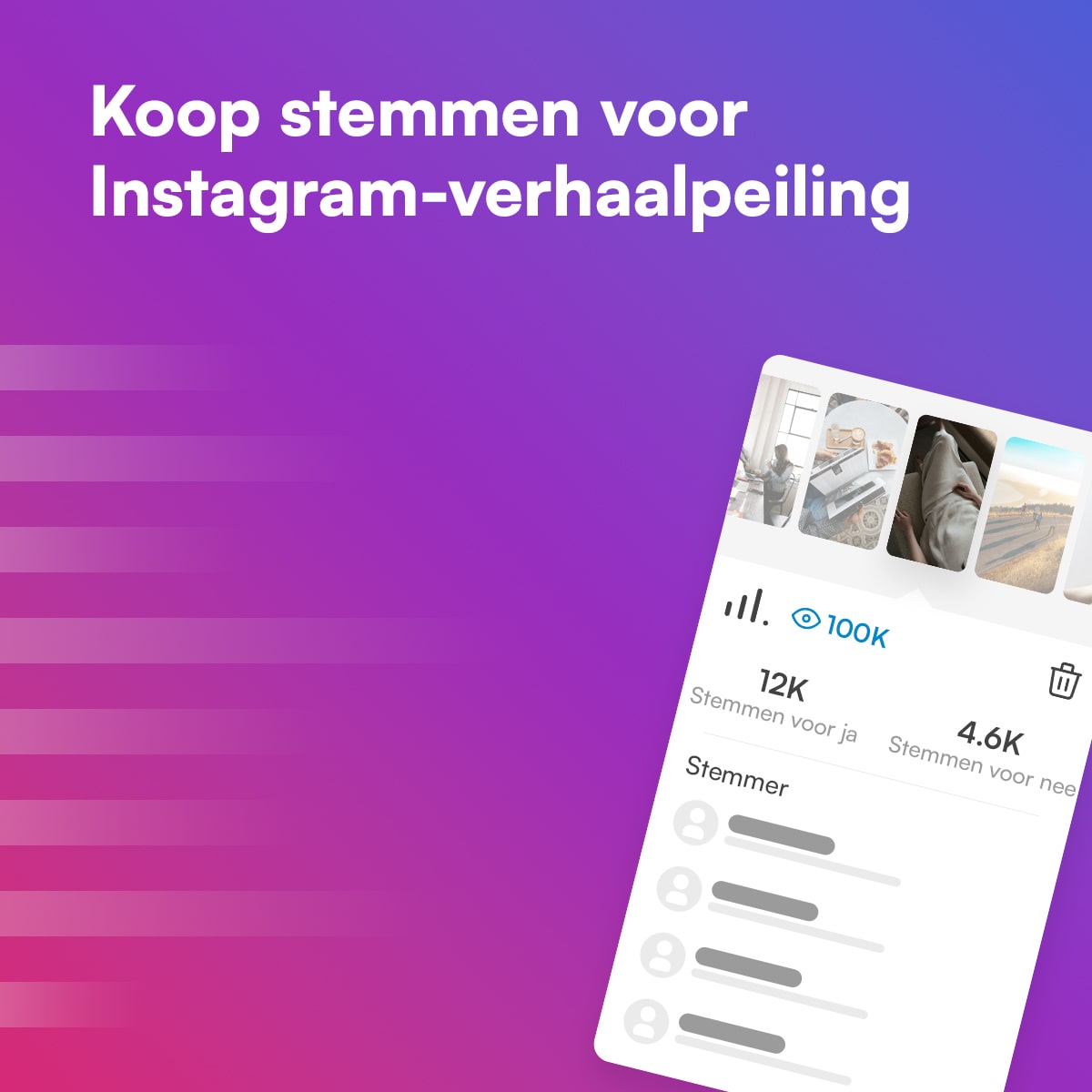 Koop Instagram Story Poll-stemmen