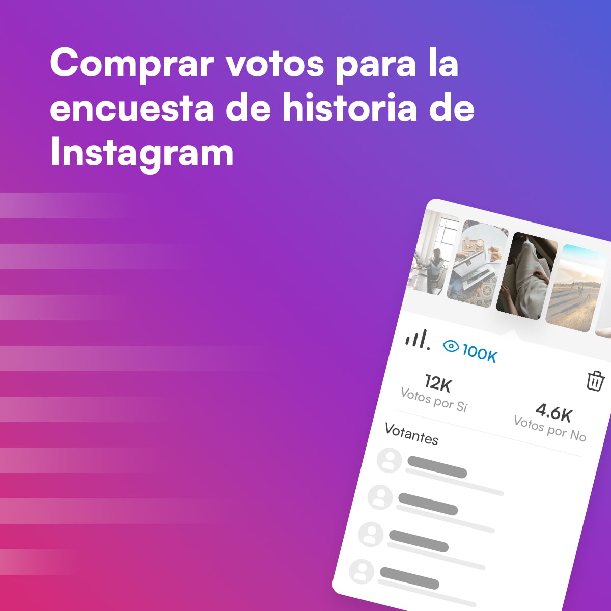 ¡Compra votos para encuestas de historias de Instagram