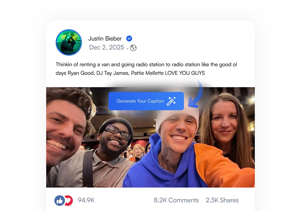 Generatore di didascalie per Facebook