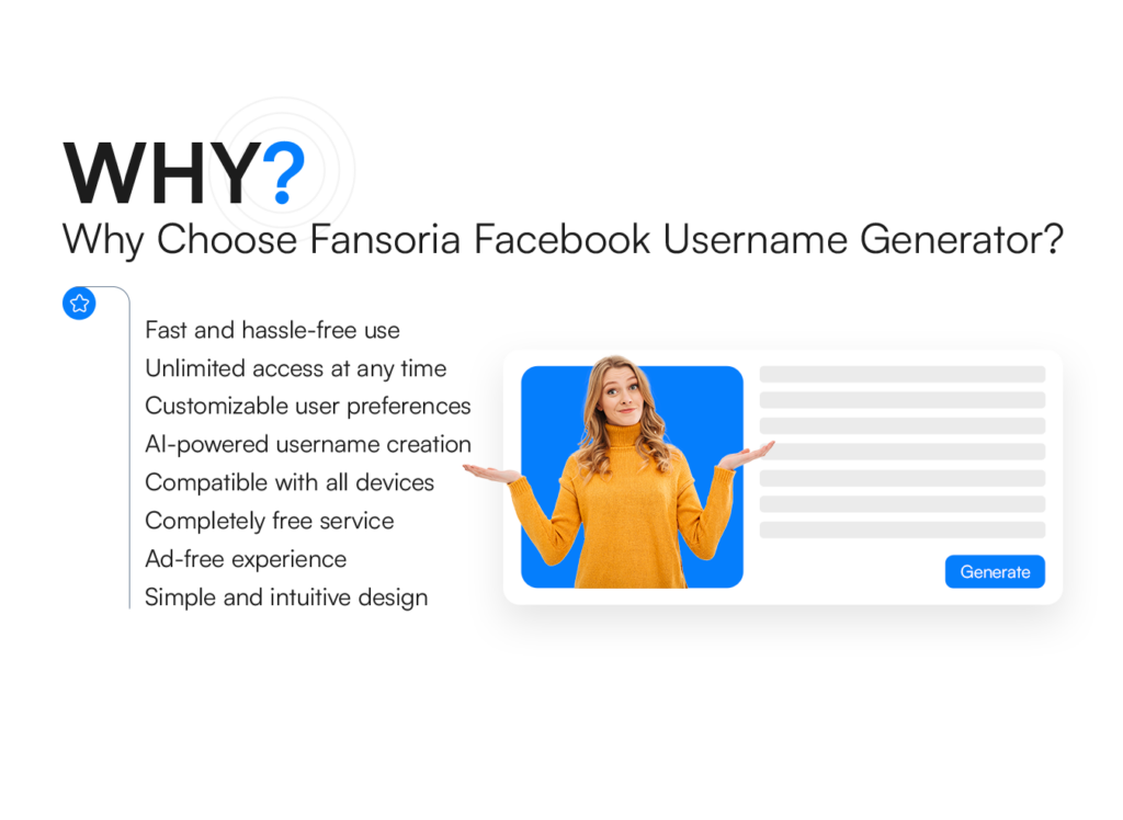 ¿Por qué elegir Fansoria Generador de nombres de usuario de Facebook?