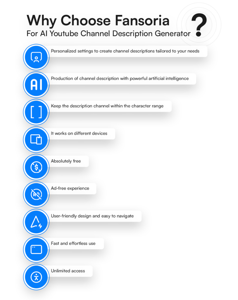Why Choose Fansoria For AI YouTube Channel Description Generator