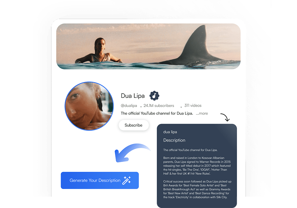 Youtube bio generator